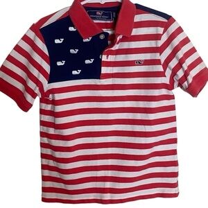 Vineyard Vines Patriotic Red White & Blue boys Polo Shirt sz 5